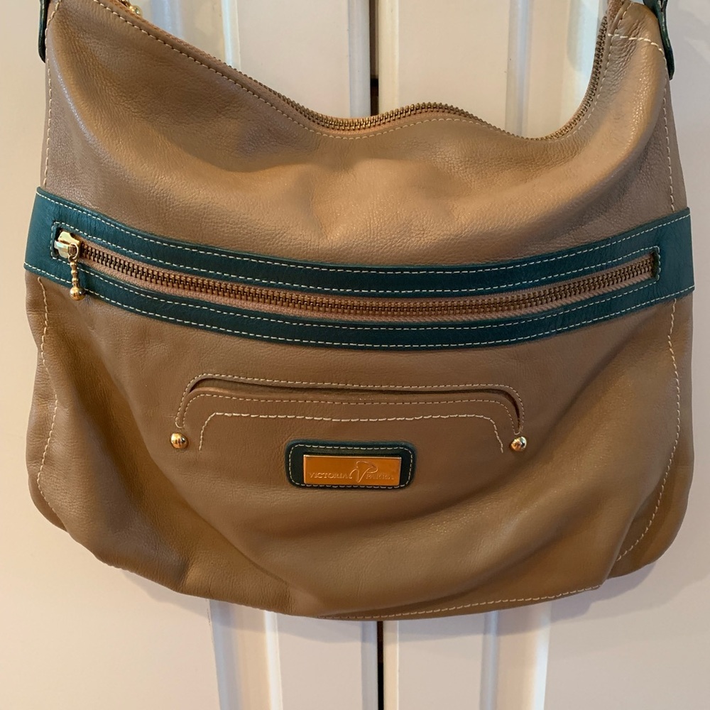 Designer like new leather crossbody bag